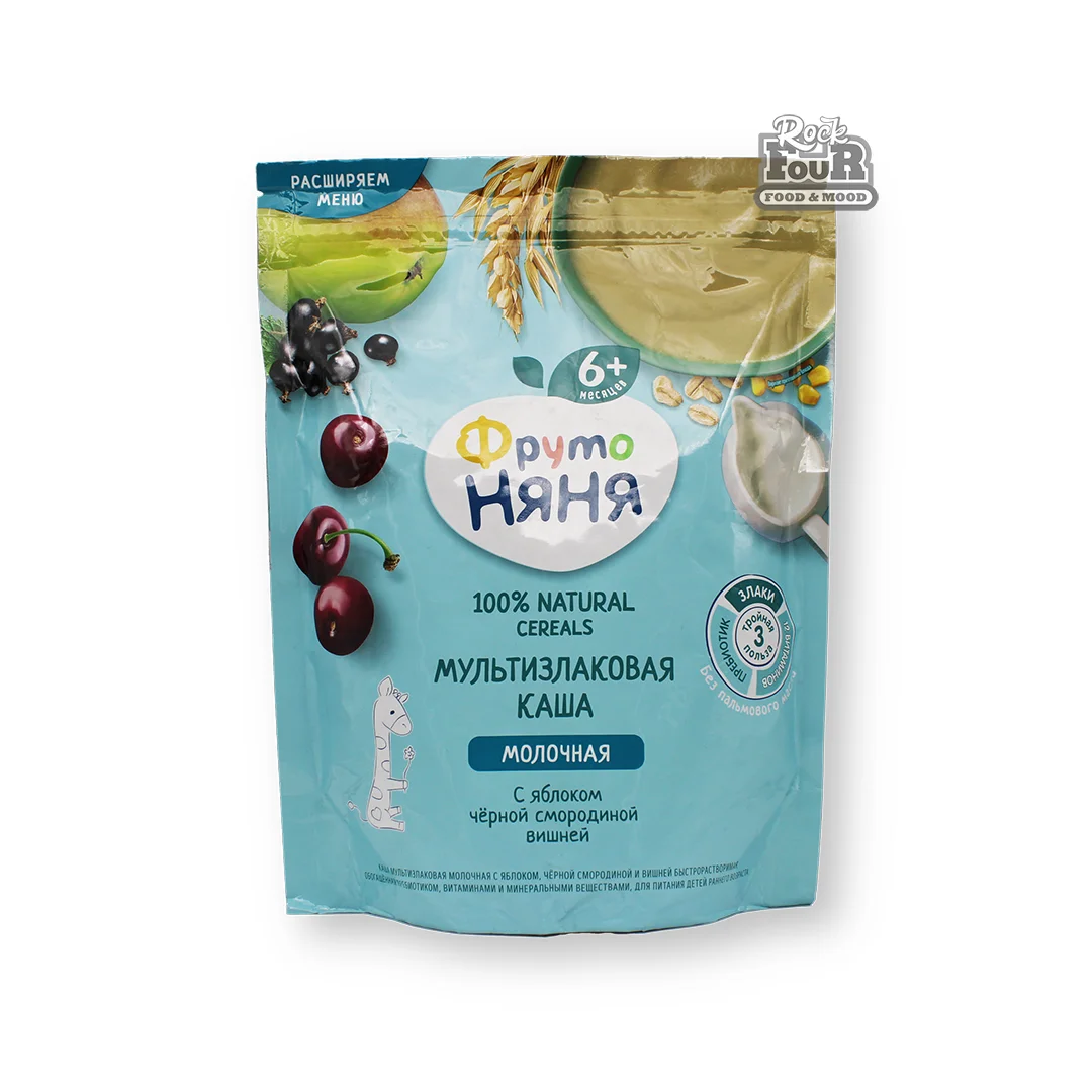 Milk porridge multigrain "FrutoNyanya" with apple, currant and cherry 200g